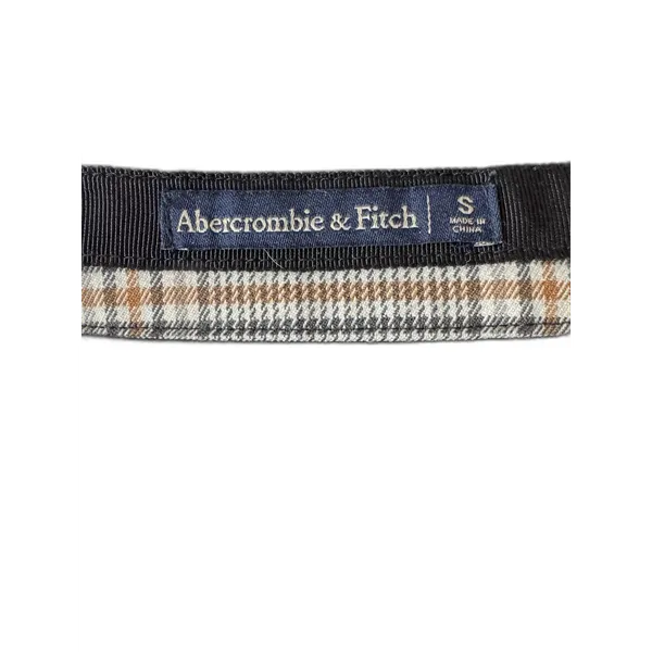 Abercrombie & Fitch White Black Plaid Zip Up Slit A-Line Skirt Mini Skirt Size S - Image 5