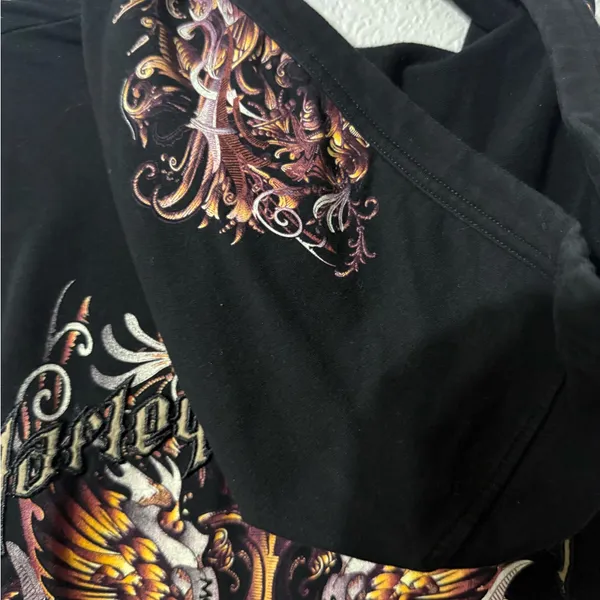 Harley-Davidson Black Hoodie with Embroidered Design - Image 7