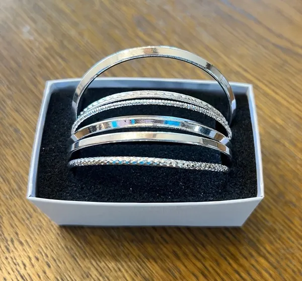 Mixit Solid Bangle Bracelet In Silver NEW IN BOX - Image 4