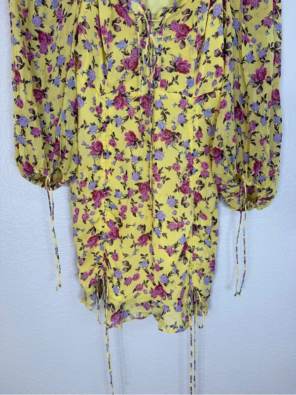 For Love & Lemons Viral Beaumont Silk Floral Mini Dress size Medium $298 - Image 11