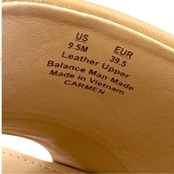 EUC Sam Edelman Leather Carmen Square Toe Flared Heel Sandals Size 9.5 - Image 5