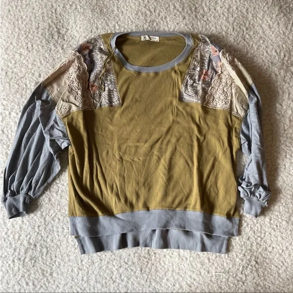 We The Free FREE PEOPLE Feelin it‎ Colorblock Army Combo T-Shirt Size XS OB1068176 $98 - Image 7