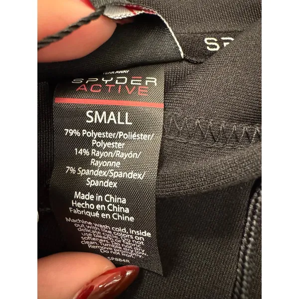 Spyder Active Women's Size Small Black Tri-Blend Zip Up Performance Hoodie NWT - Image 3