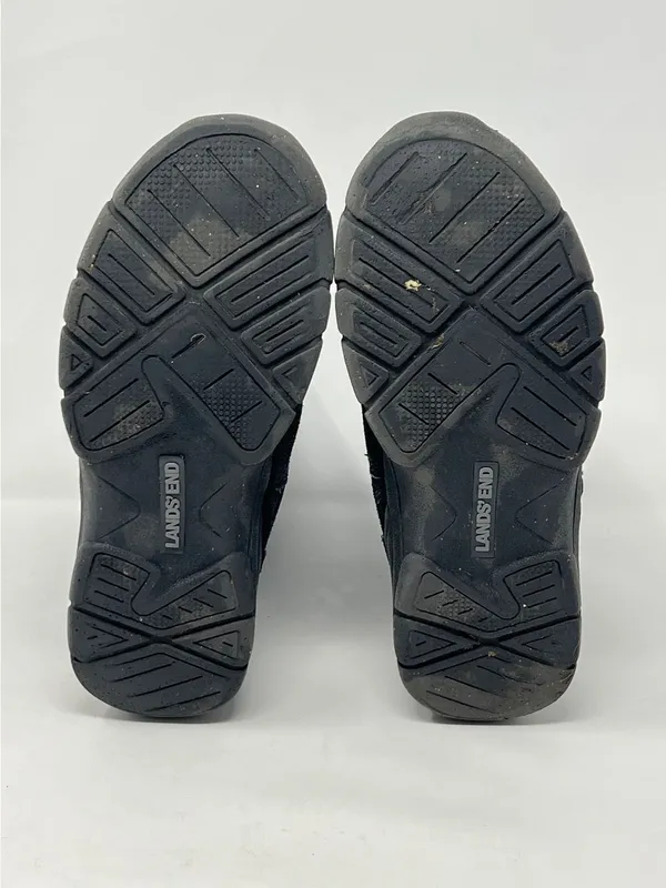 Lands’ End Black Suede Quilted Winter Boots Faux Fur Women’s 8.5 - Image 6