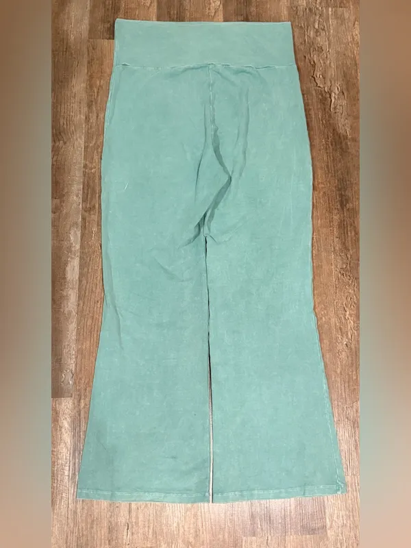 Kids Aqua Green Stretch Leggings - Image 4