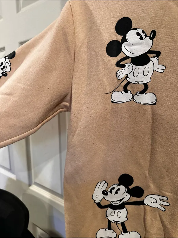 Disney Mickey Mouse Beige Graphic Sweatshirt Sweater Size Small 0451 - Image 3