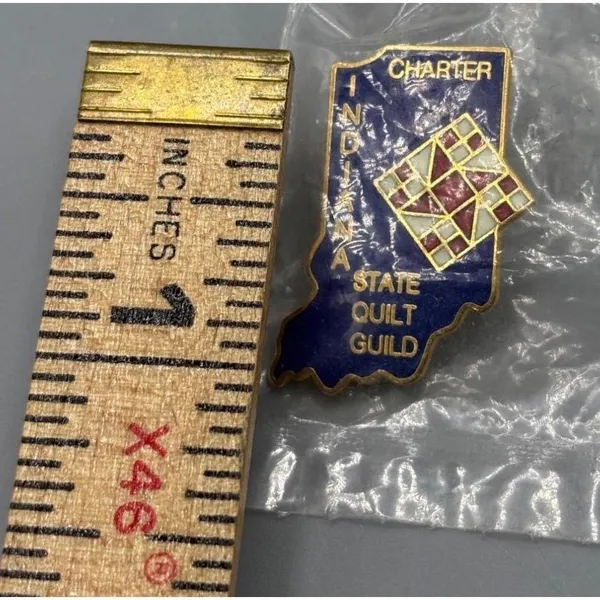 Indiana State Quilt Guild Charter Enamel Pin Collectible‎ - Image 2