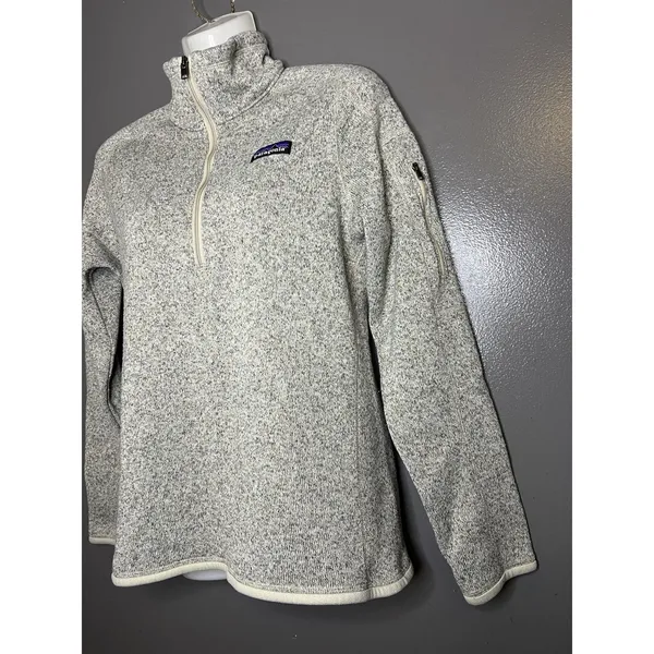 Patagonia Sweater Womens Small Gray Better Sweater 1/4 Zip Mock Neck Fleece - Image 6