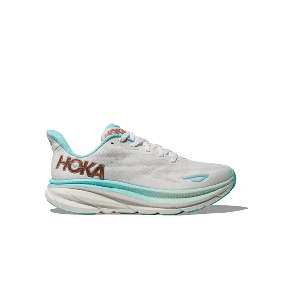 Hoka Clifton 9 Womens 8.5 Grey Blue Running Shoes Lock Laces - Image 2