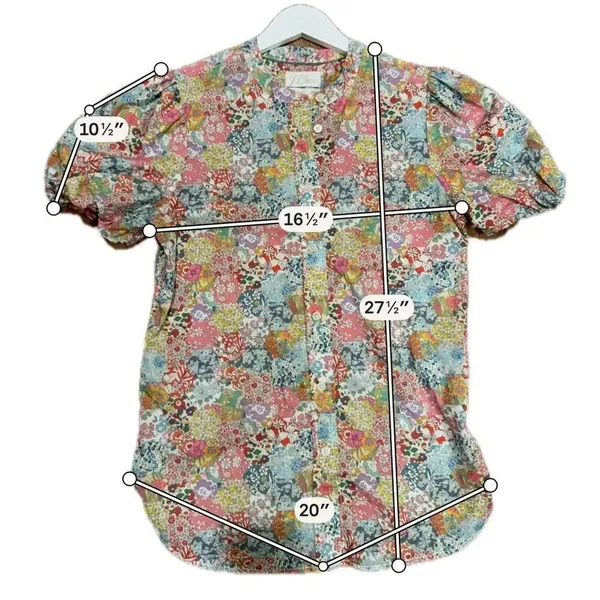 J.crew x Liberty classic fit patchwork floral puff sleeve blouse 2 - Image 8