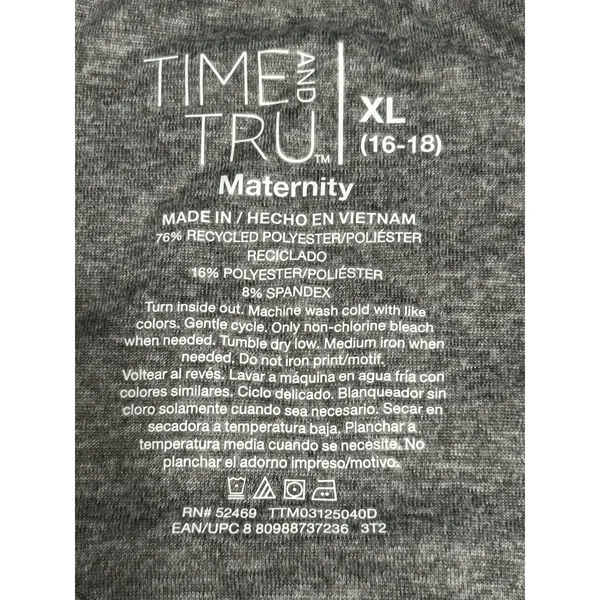 NWT Time and Tru Women's XL Gray "I've Got You Babe" Maternity Graphic Tee Shirt - Image 7