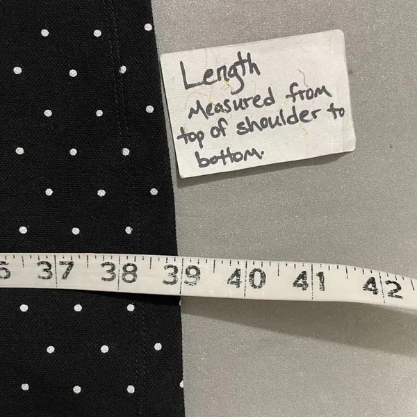 Appleseeds Size Medium Black White Polka Dot Polo Shirt Dress Tennis Prep Sporty - Image 11