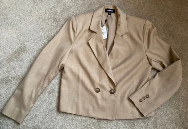 Express Woman’s Beige Blazer Suit Jacket XS - Image 2