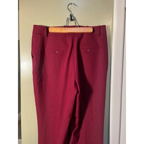 Worthington Women's Size 10 Wide Leg Dress Pant Trousers Burgundy Red High Rise - Image 8