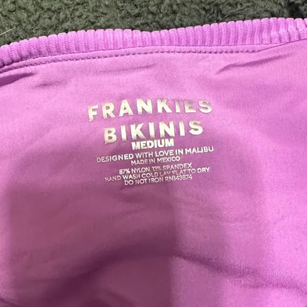 Frankie's Bikinis‎ Vibrant Purple Ribbed Cheeky High Waist Bottom - Image 3