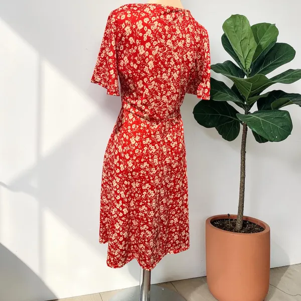 Red floral dress size M - Image 4