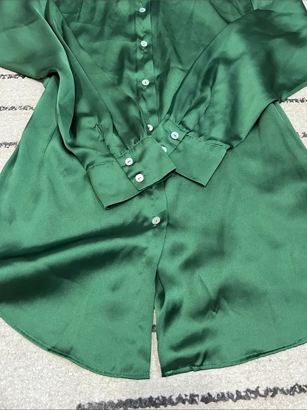 Zara Emerald Button-Down Shirt - Image 5
