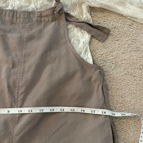 Forever 21 🌿EUC Women’s Adjustable Tie Overalls Beige Size Small Boho Style🌿 - Image 10