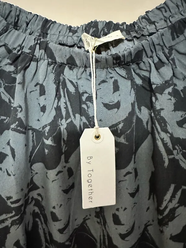 By Together Charcoal Gray Off Shoulder Blouse | Flowy Boho Top Size Small - Image 3