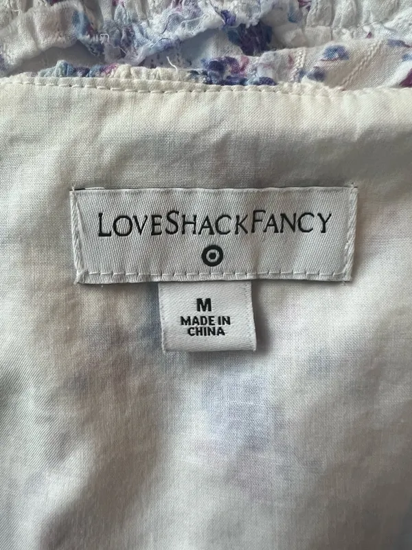 LoveShackFancy x Target Lou Tiered Ruffle Mini Dress Purple Floral Size M - Image 3