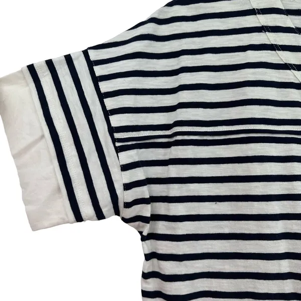 J. Crew size small black and white striped short sleeve blouse top shirt cotton‎ - Image 4
