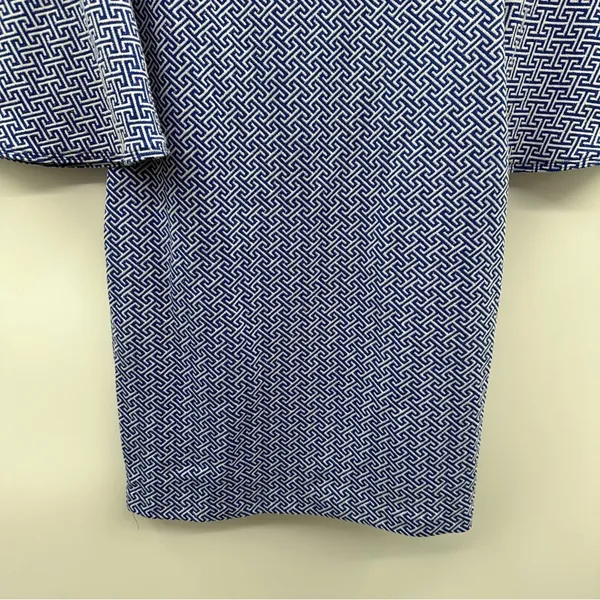 Tyler Boe Royal Blue & White Grecian Geometric Bell Sleeve‎ Sheath Dress Size S - Image 3