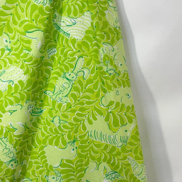 Lilly Pulitzer Size 4 Skirt VTG‎ White Label Green Animal Print Retro Cotton 464 - Image 9