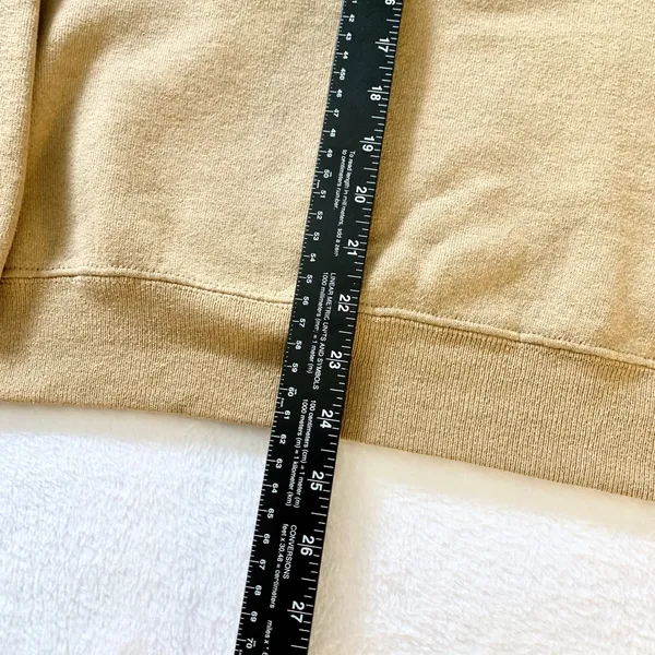 Lee Kroger Heavyweight Sweatshirt Womens Size M Tan Vintage Y2K Cotton Blend USA - Image 2