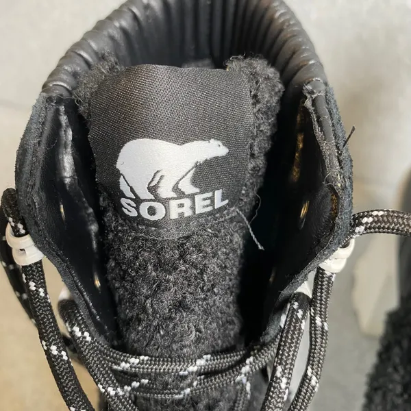 Sorel Brex‎ Boot Lace Women's Sz 8.5 Black White Waterproof Shearling Chunky NWT - Image 9