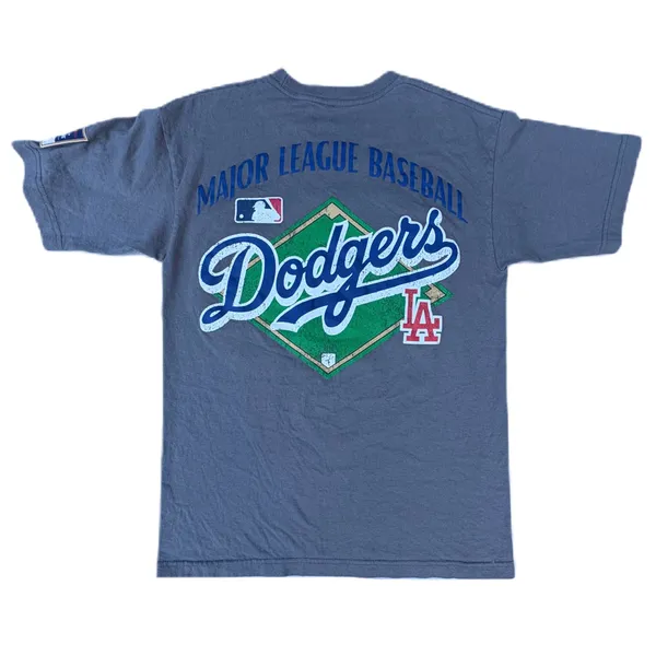 MLB Los Angeles Dodgers Mitchell & Ness Baseball Grey Graphic T-shirt - Image 2