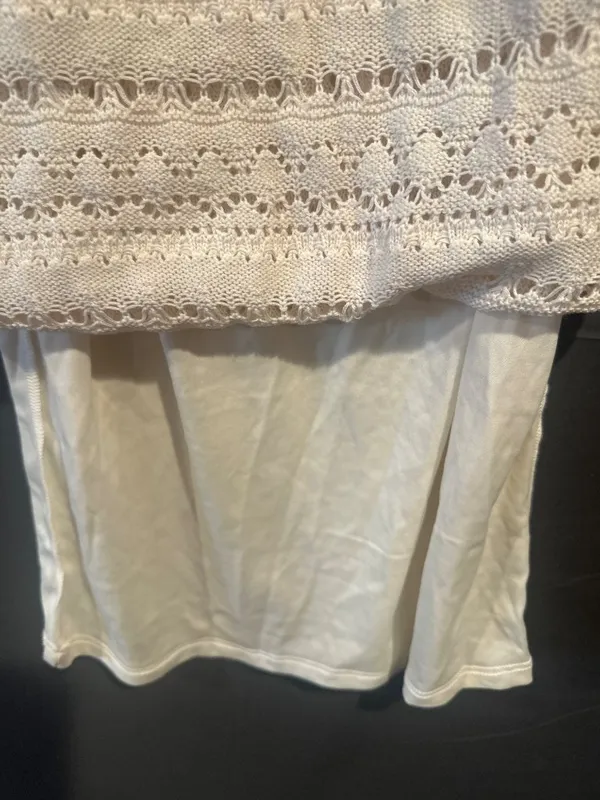 Freshman 1996 Womens Small Crochet Knit Midi Dress Cream Boho Coquette Y2K - Image 4