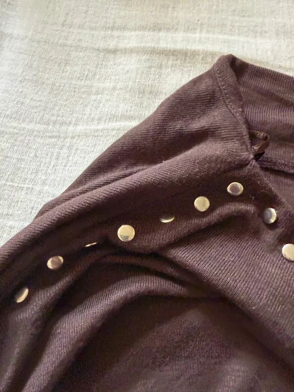 Zara brown studded long sleeve top - Image 4