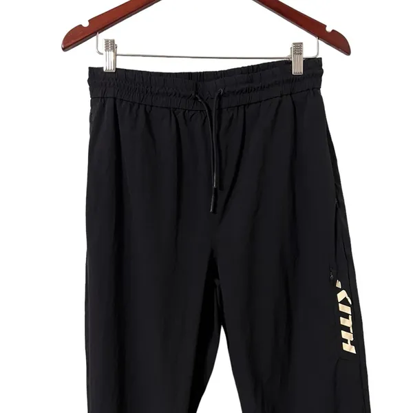 KITH Keala Black Nylon Graphic Track Pants Joggers Sweats - Image 10