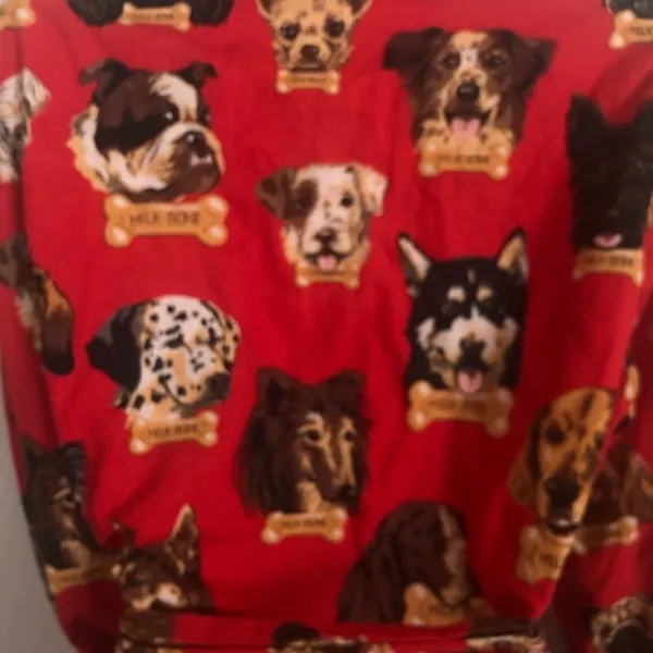 Nick & Nora Dog Milk Bone Belted Shortie Robe Red Sz. S Dog Lovers Favorite - Image 5