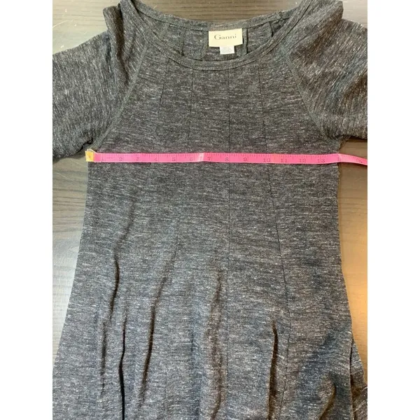 Ganni Anthropologie Winter Jersey Knit Dress Womens Small‎ Gray Dark Academia - Image 8