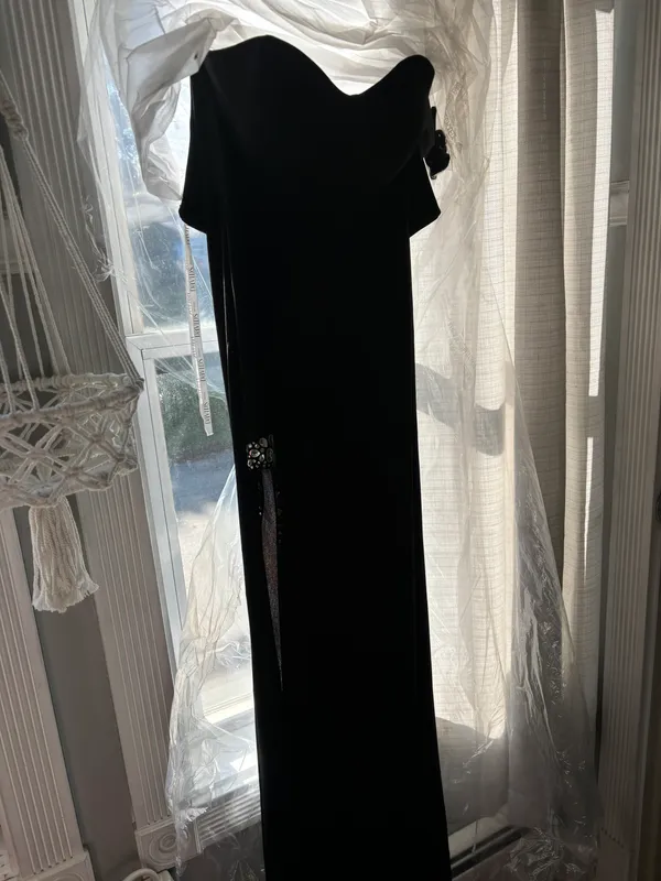 Strapless Black Dress Maxi Size XS - Image 2
