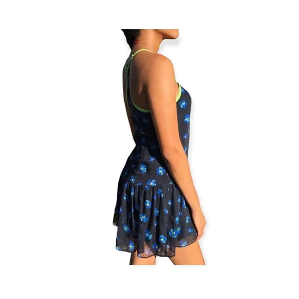 Womens Hollister Floral Forget Me Nots Racerback Flounce Sleeveless Dress - Sz S - Image 2