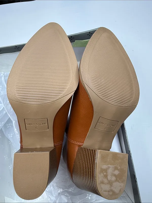 Sun + Stone Women's Elizaa Notched Pointed Toe Dress Booties Size 6M - Image 6