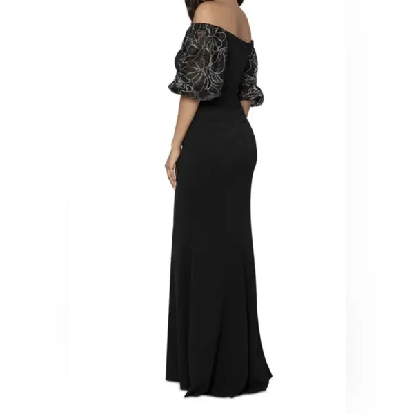 NEW Xscape Beaded Off Shoulder Gown Black Size 8 - Image 15