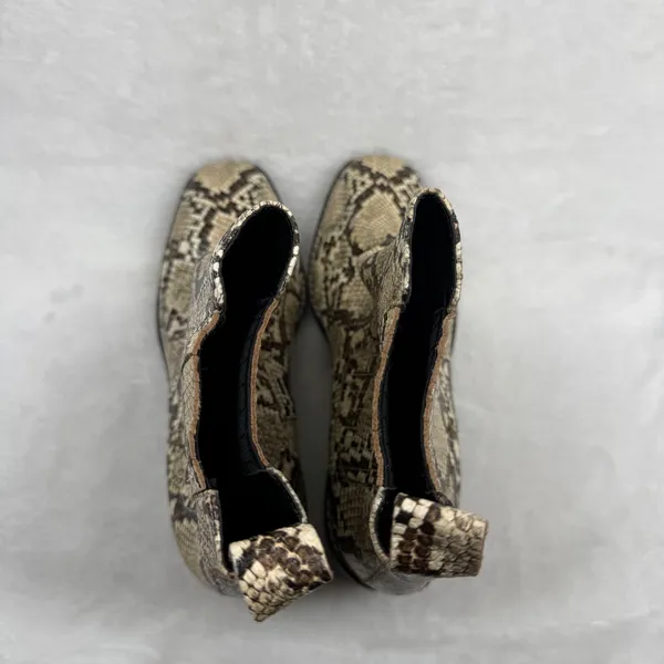 Nordstrom Snakeskin Print Ankle Boots‎ Square Toe Block Heel Chelsea Booties 7.5 - Image 6
