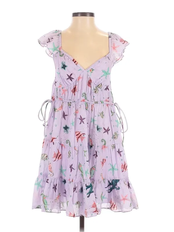 Hill House Cotton Lucia Dress in Sea Creatures Lilac Purple Size S - Image 5