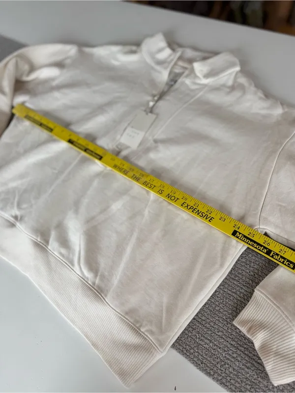 A New Day Ivory Cream Quarter-Zip Cowl Sweatshirt Sz XXL NEW - Image 6