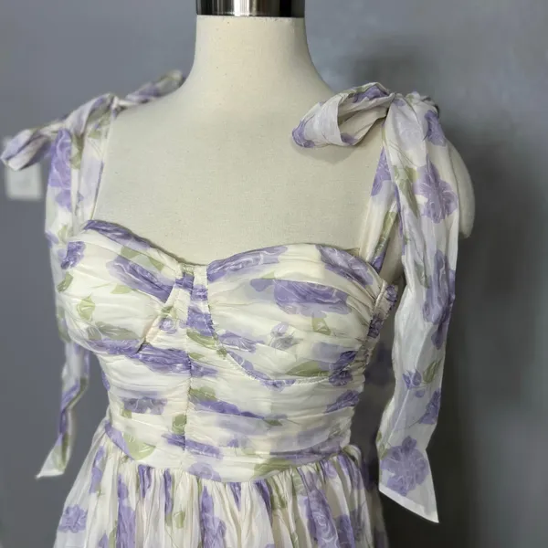 Petal And Pup Floret Midi Dress, Lavender, M - Image 3