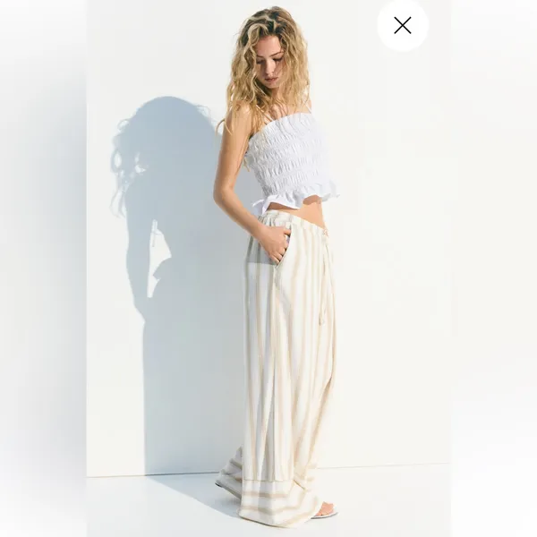 H&M Linen Blend Drawstring Pants - Image 2