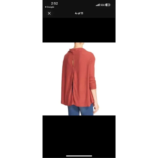 Free People Lover Ribbed Split Back Pullover Tunic Size Large - Image 3