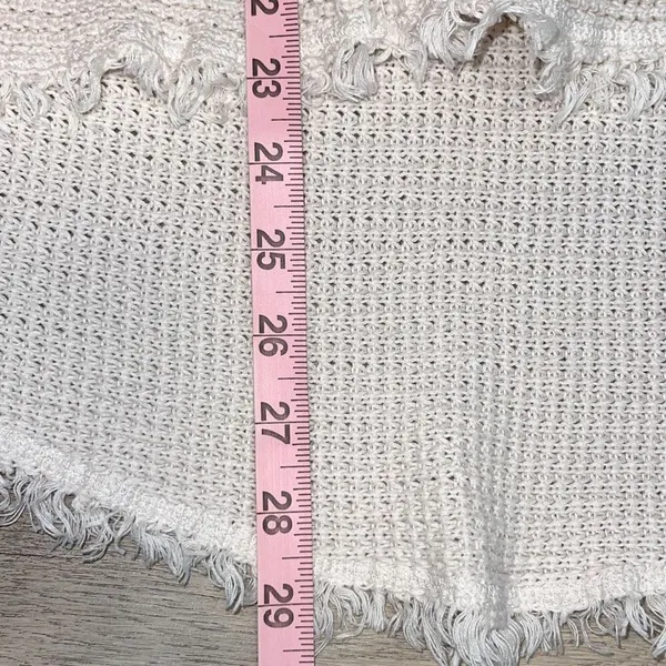 Free People Womens Sunrise Cold Shoulder Waffle Knit Sweater Cream Size‎ XS - Image 10