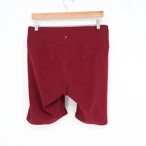 Old Navy Biker Shorts Womens XL Go-Dry Burgundy Compression High Rise Excellent - Image 5