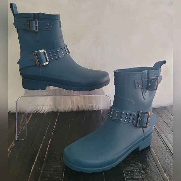 Hunter Refined Rockpool Stud Biker Boots Women's Size 5 - Image 2