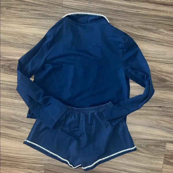 Lulus Get Some Rest Navy Blue Two-Piece Pajama Set - Image 11