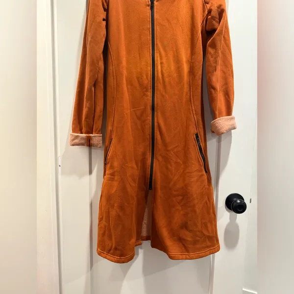 Source Unknown Orange Zip Up Hoodie Cardigan 100%‎ Cotton Size Small - Image 6